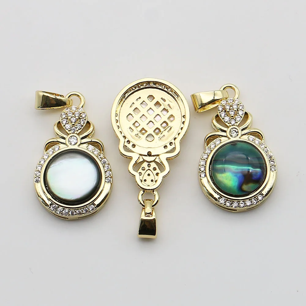 Exquisite Necklace Pendant Inlayed Natural Shell Abalone Plating Golden Charms for DIY Women Necklace Jewelry Making Accessories
Exquisite Necklace Pendant Inlayed Natural Shell Abalone Plating Golden Charms for DIY Women Necklace Jewelry Making Accessories