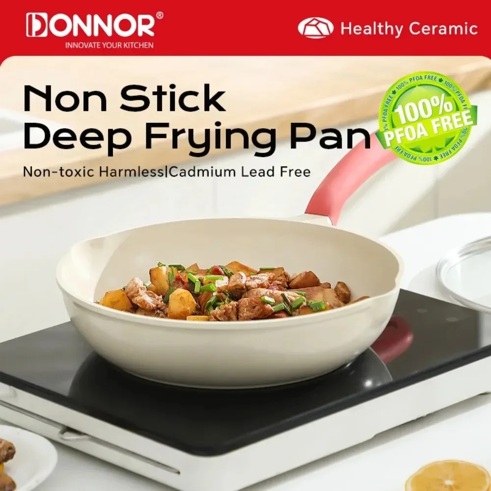 DONNOR Ceramic Nonstick Frying Pan Skillet with Lid 3.6QT Induction Pan Nonstick Pots and Pans with Silicone Handle
DONNOR Ceramic Nonstick Frying Pan Skillet with Lid 3.6QT Induction Pan Nonstick Pots and Pans with Silicone Handle