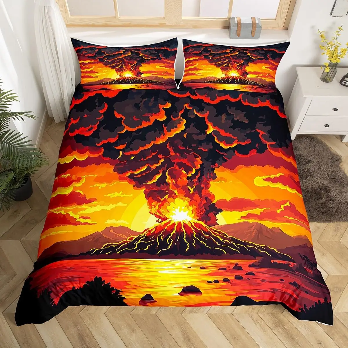 Volcano Duvet Cover Set Natural Disaster Bedding Set Twin Queen Size Volcanic Eruptions Comforter Cover Fire Flame Quilt Cover
Volcano Duvet Cover Set Natural Disaster Bedding Set Twin Queen Size Volcanic Eruptions Comforter Cover Fire Flame Quilt Cover
