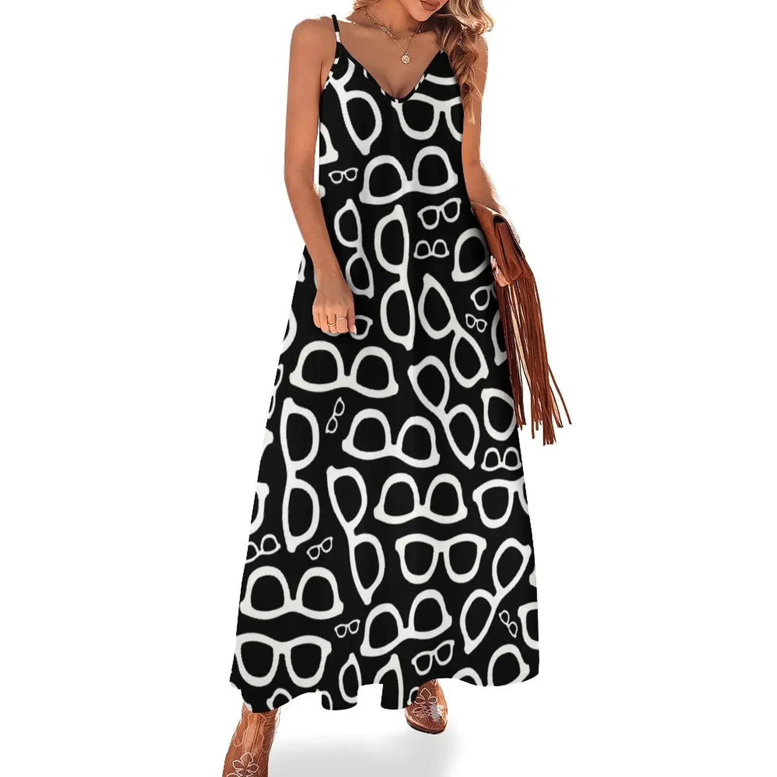 Smart Glasses Pattern (white on black) Sleeveless Dress summer dress summer clothes for women Dress
Smart Glasses Pattern (white on black) Sleeveless Dress summer dress summer clothes for women Dress