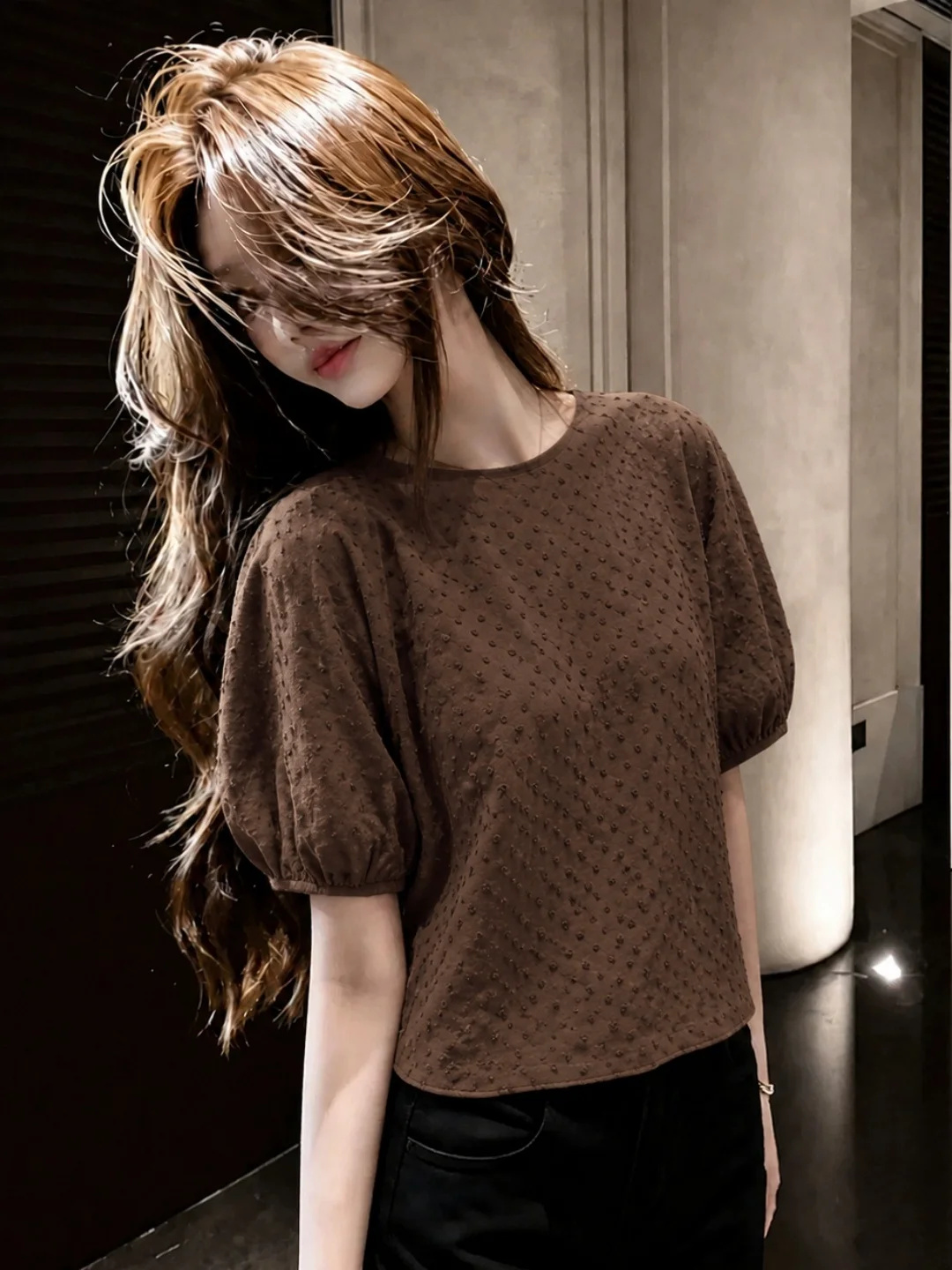 Fashionable Soft Polka Dot round Neck Shirt Commute Gentle Elegant Summer Slimming Comfortable Top Women's Korean Style Bubbl...
Fashionable Soft Polka Dot round Neck Shirt Commute Gentle Elegant Summer Slimming Comfortable Top Women's Korean Style Bubbl...