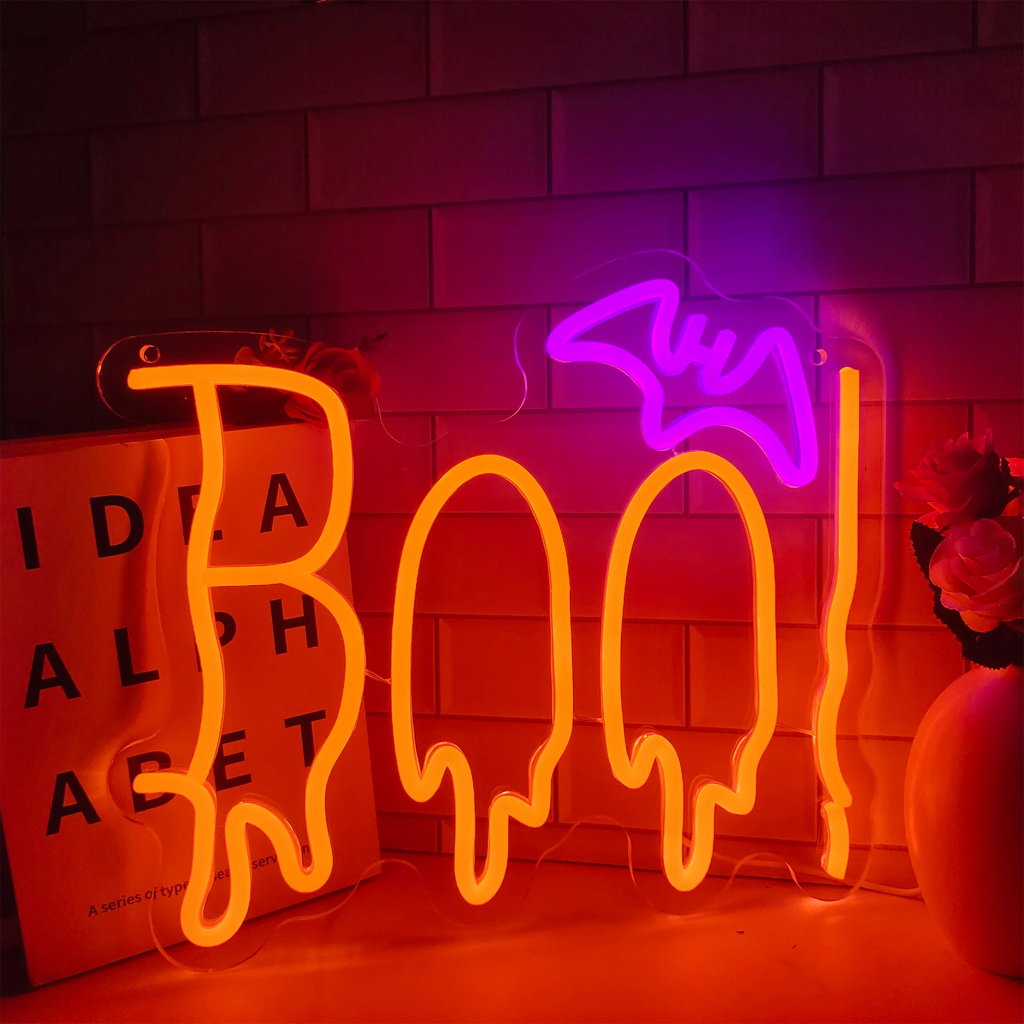 Halloween Neon Sign Orange Purple BOO Bat Neon Light Up Sign for Halloween Party Decorations Halloween Led Sign for Wall Decor
Halloween Neon Sign Orange Purple BOO Bat Neon Light Up Sign for Halloween Party Decorations Halloween Led Sign for Wall Decor