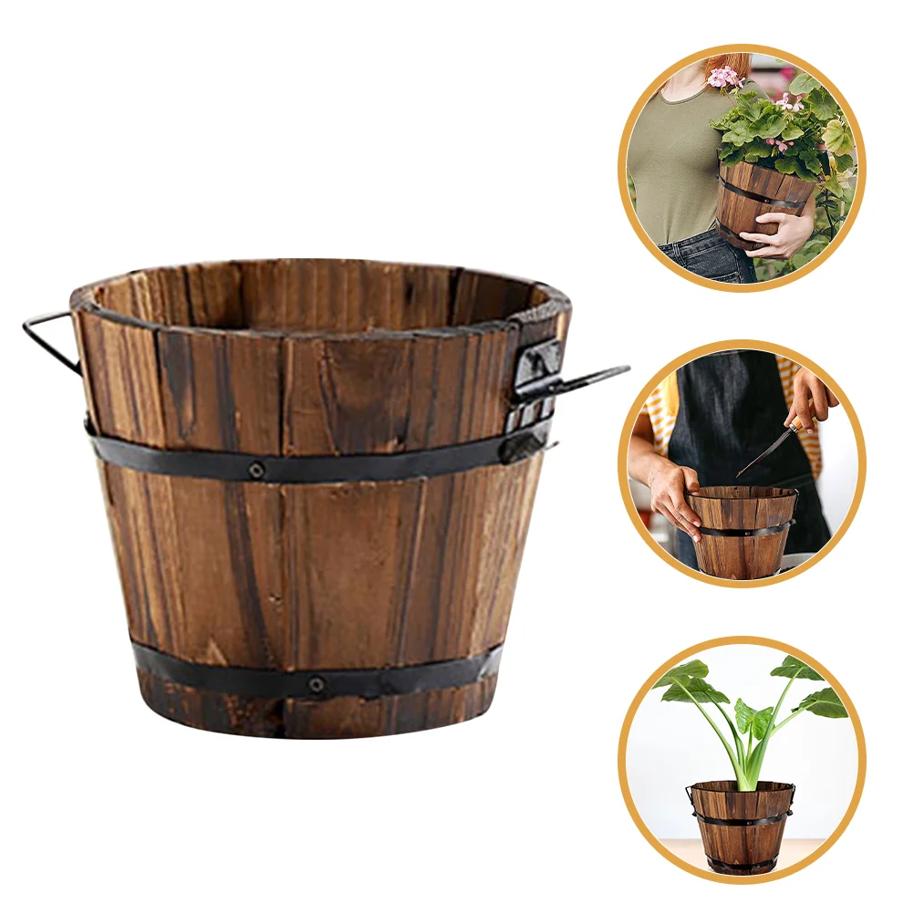 Succulent Wooden Barrel Flowerpot Planting Potato Planter Round Small Containers Pots for Garden Supply Vegetable Carbonized
Succulent Wooden Barrel Flowerpot Planting Potato Planter Round Small Containers Pots for Garden Supply Vegetable Carbonized
