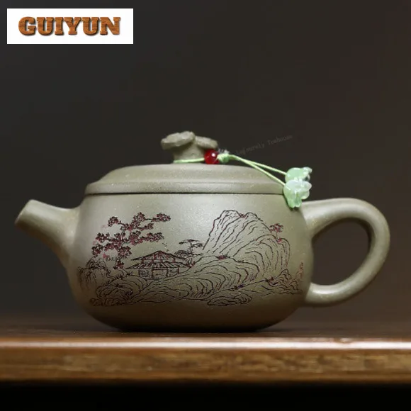 250ml Exquisite Yixing Purple Clay Teapots Handmade Large Caliber Pot Raw Ore Bean Green Mud Tea Maker Kettle Zisha Tea Set Gift
250ml Exquisite Yixing Purple Clay Teapots Handmade Large Caliber Pot Raw Ore Bean Green Mud Tea Maker Kettle Zisha Tea Set Gift