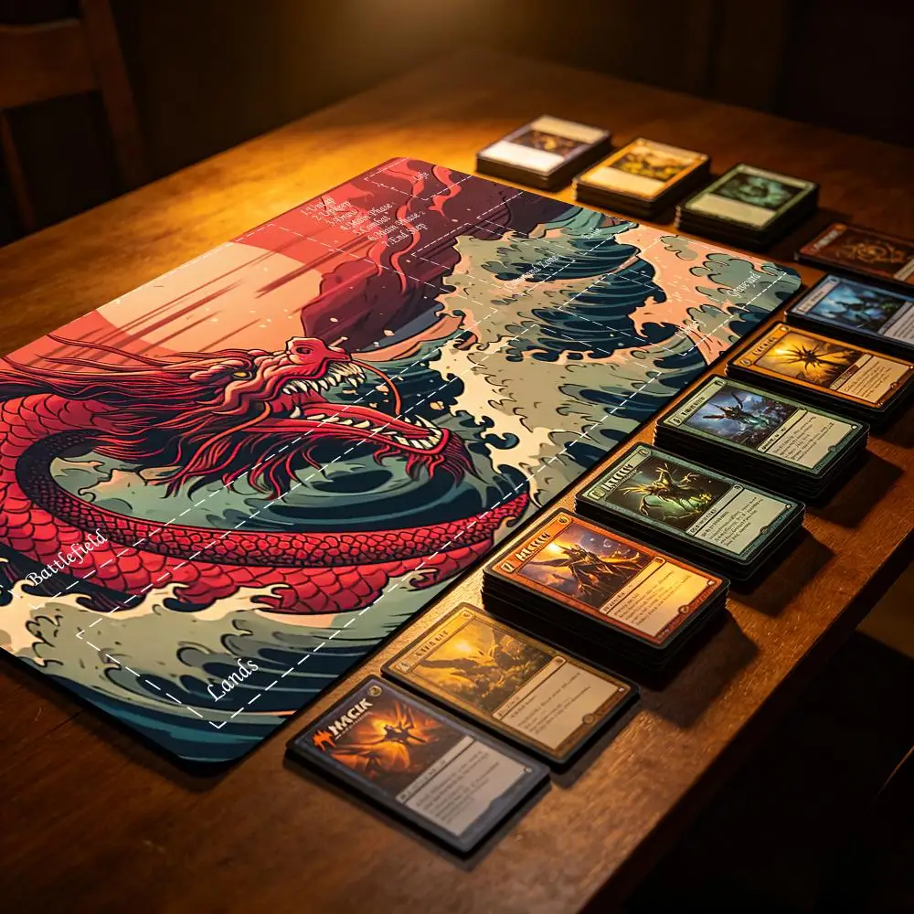 Red Dragon Ukiyo-E Magic Playmat, Anti-Slip Rubber Gaming Mat with Edge Locking for Trading Card Game & PC Accessories
Red Dragon Ukiyo-E Magic Playmat, Anti-Slip Rubber Gaming Mat with Edge Locking for Trading Card Game & PC Accessories
