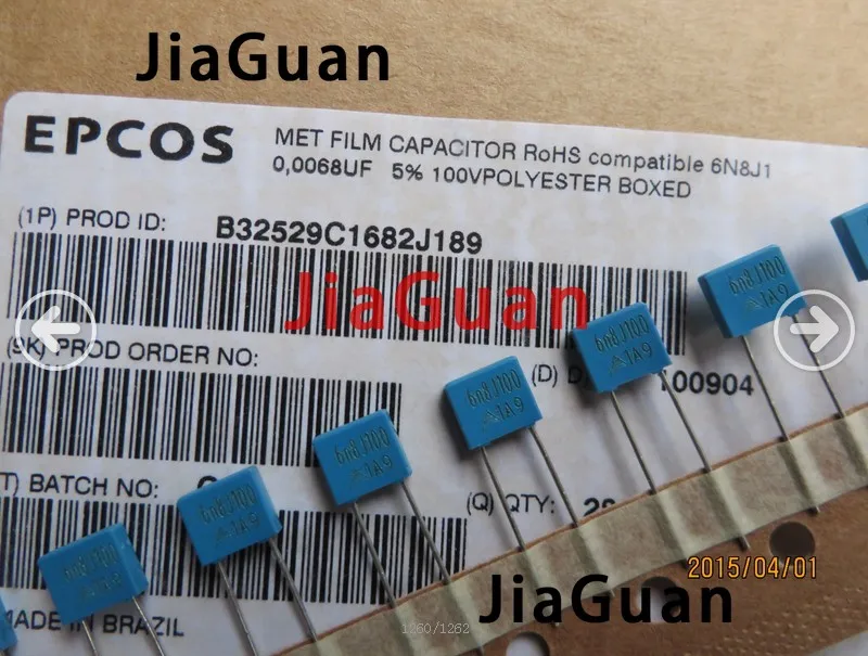 20PCS NEW EPCOS B32529C682J 0.0068UF 100V PCM5 B32529 682/100V 6800PF/100v p5mm 6.8NF 100VDC 100V6.8NF 6N8J100 MKT 682
20PCS NEW EPCOS B32529C682J 0.0068UF 100V PCM5 B32529 682/100V 6800PF/100v p5mm 6.8NF 100VDC 100V6.8NF 6N8J100 MKT 682