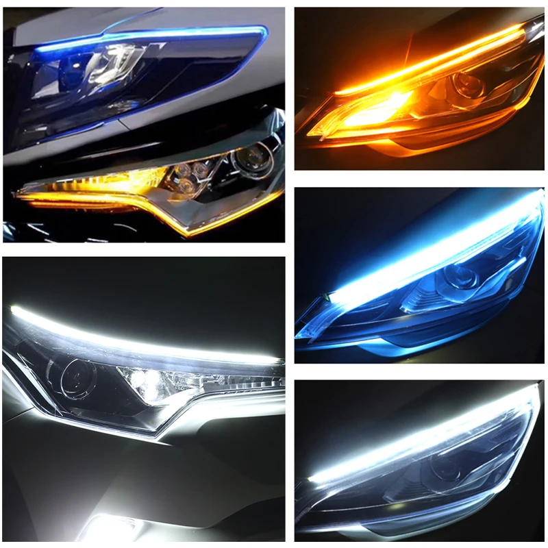 2pcs LED DRL Car Daytime Running Light Signal Lamp Flexible Decorative Strip Auto Headlights White Turn Yellow Flowing Signals
2pcs LED DRL Car Daytime Running Light Signal Lamp Flexible Decorative Strip Auto Headlights White Turn Yellow Flowing Signals