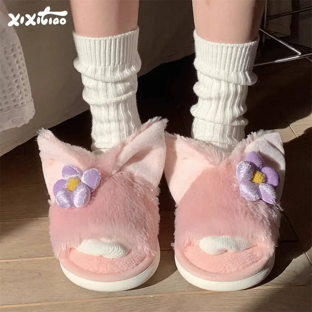 Pink Sweet Style Cotton Slippers for Women Winter Warm Anti Slip Cute Furry Home Slide Slippers for Students
Pink Sweet Style Cotton Slippers for Women Winter Warm Anti Slip Cute Furry Home Slide Slippers for Students