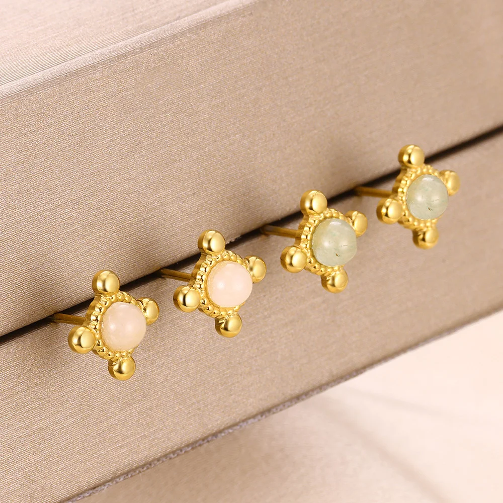 Stainless Steel Pink Opal Earrings For Women Cute 18 K Gold Color Accesorios Minimalism Jewelry Hypoallergenic piercing Earring
Stainless Steel Pink Opal Earrings For Women Cute 18 K Gold Color Accesorios Minimalism Jewelry Hypoallergenic piercing Earring