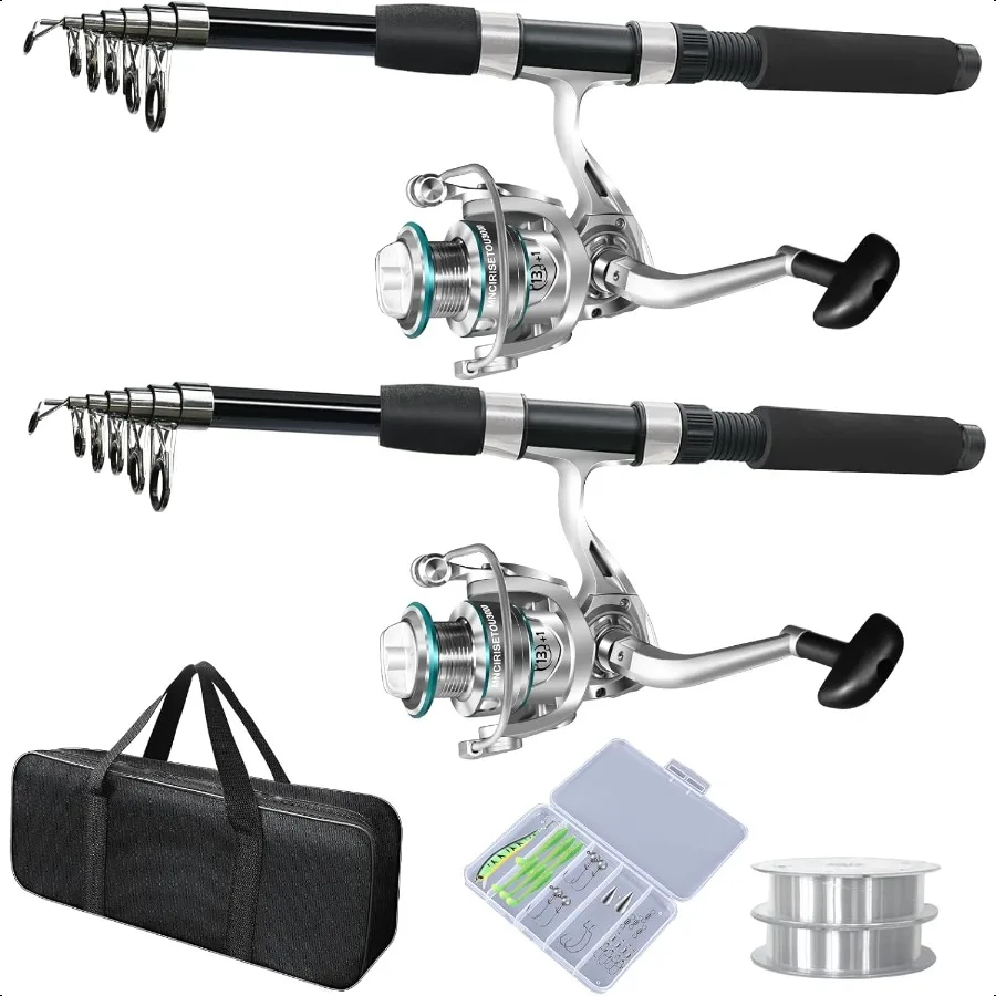 2PACK Fishing Pole ComboFishing Rod Combos with Telescopic Fishing Pole Spinning Reels Fishing Carrier Bag for Travel Saltwater
2PACK Fishing Pole ComboFishing Rod Combos with Telescopic Fishing Pole Spinning Reels Fishing Carrier Bag for Travel Saltwater