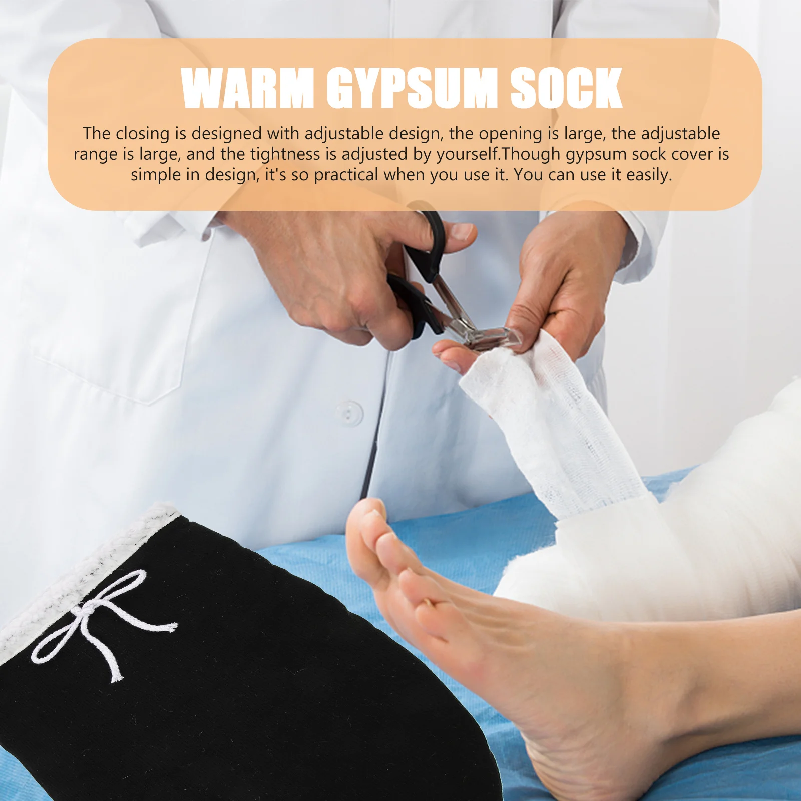 Gypsum Foot Cover Thick Loose Cast Sock Cover Adjustable Closing Warm Care Sock Foot Protection for Injury Recovery
Gypsum Foot Cover Thick Loose Cast Sock Cover Adjustable Closing Warm Care Sock Foot Protection for Injury Recovery