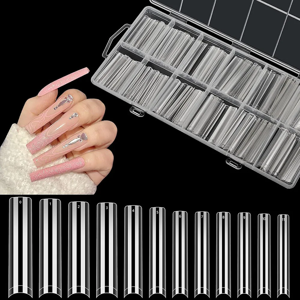 240Pcs/Box Extra Long Pipe Nail Tips XXXL NO C CURVE Clear Nail Tips for Acrylic Nails Professional Flat Tapered Square Tips
240Pcs/Box Extra Long Pipe Nail Tips XXXL NO C CURVE Clear Nail Tips for Acrylic Nails Professional Flat Tapered Square Tips