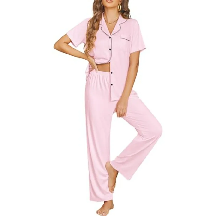 Ekouaer Womens Pajama Sets Button Down Pjs Lounge Sets 2 Pcs Short Sleeve Sleepwear Soft Comfy Loungewear
Ekouaer Womens Pajama Sets Button Down Pjs Lounge Sets 2 Pcs Short Sleeve Sleepwear Soft Comfy Loungewear