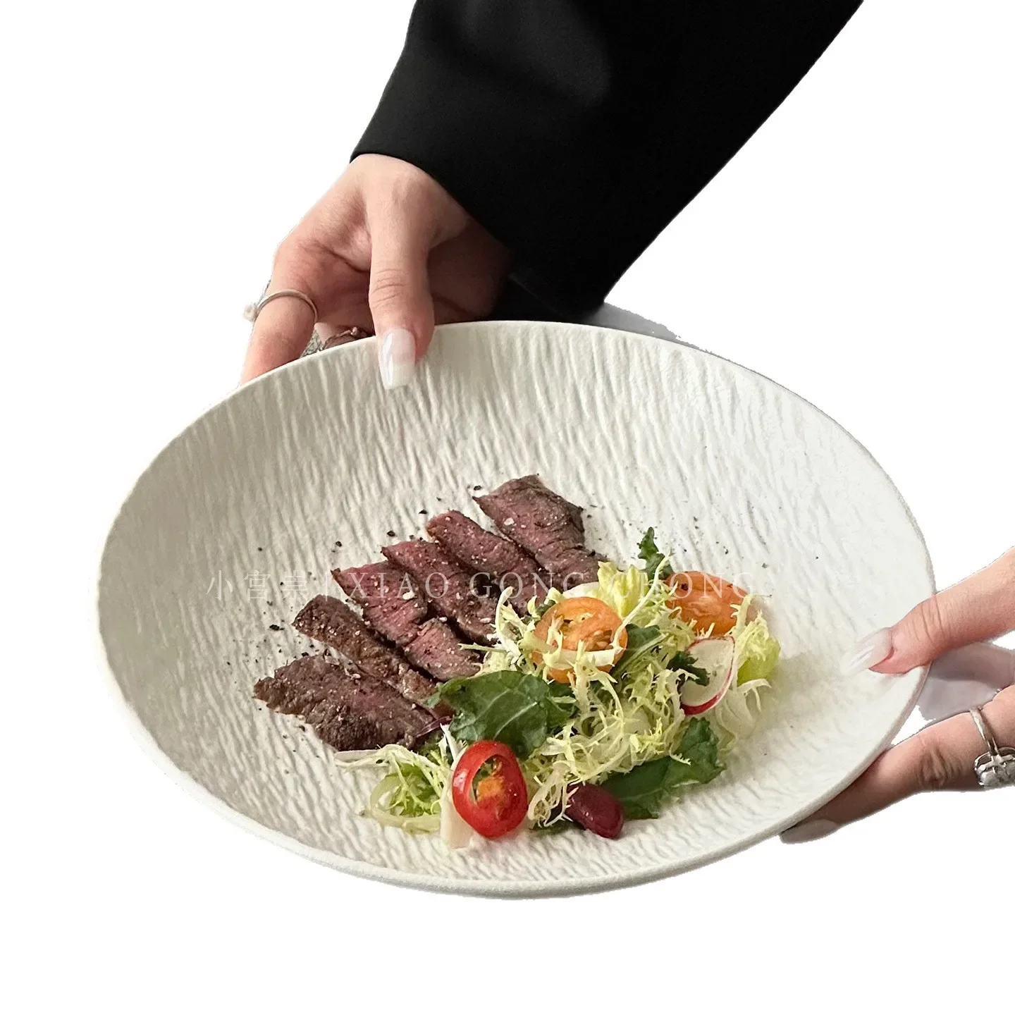 Stone Pattern Ceramic Deep Plate Light Luxury Household Steak Plate Pasta Plate High-end Western Food tableware Vegetable Salad
Stone Pattern Ceramic Deep Plate Light Luxury Household Steak Plate Pasta Plate High-end Western Food tableware Vegetable Salad