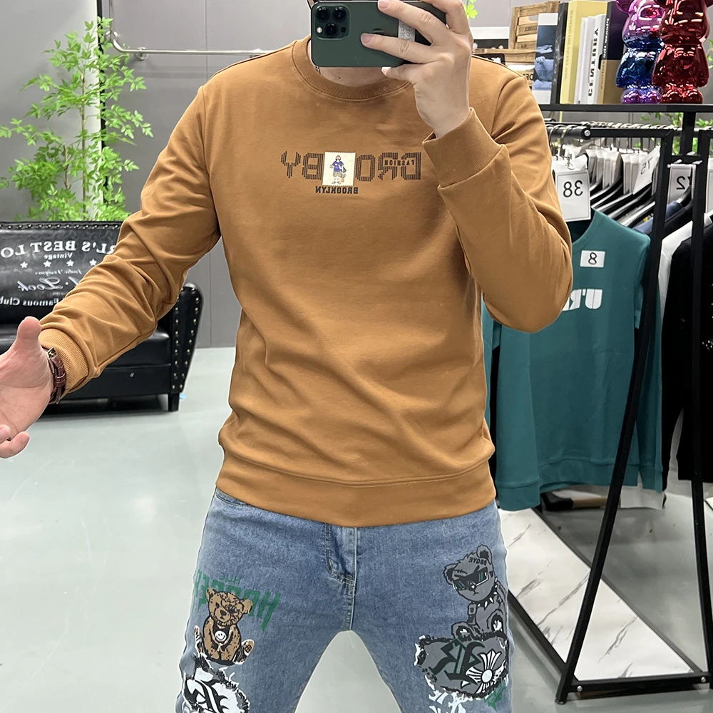 Мужской пуловер высокого качества, трендовая брендовая мужская толстовка с длинным рукавом, молодежный стиль, повседневная базовая одежда с буквенным принтом, верхняя одежда
Мужской пуловер высокого качества, трендовая брендовая мужская толстовка с длинным рукавом, молодежный стиль, повседневная базовая одежда с буквенным принтом, верхняя одежда