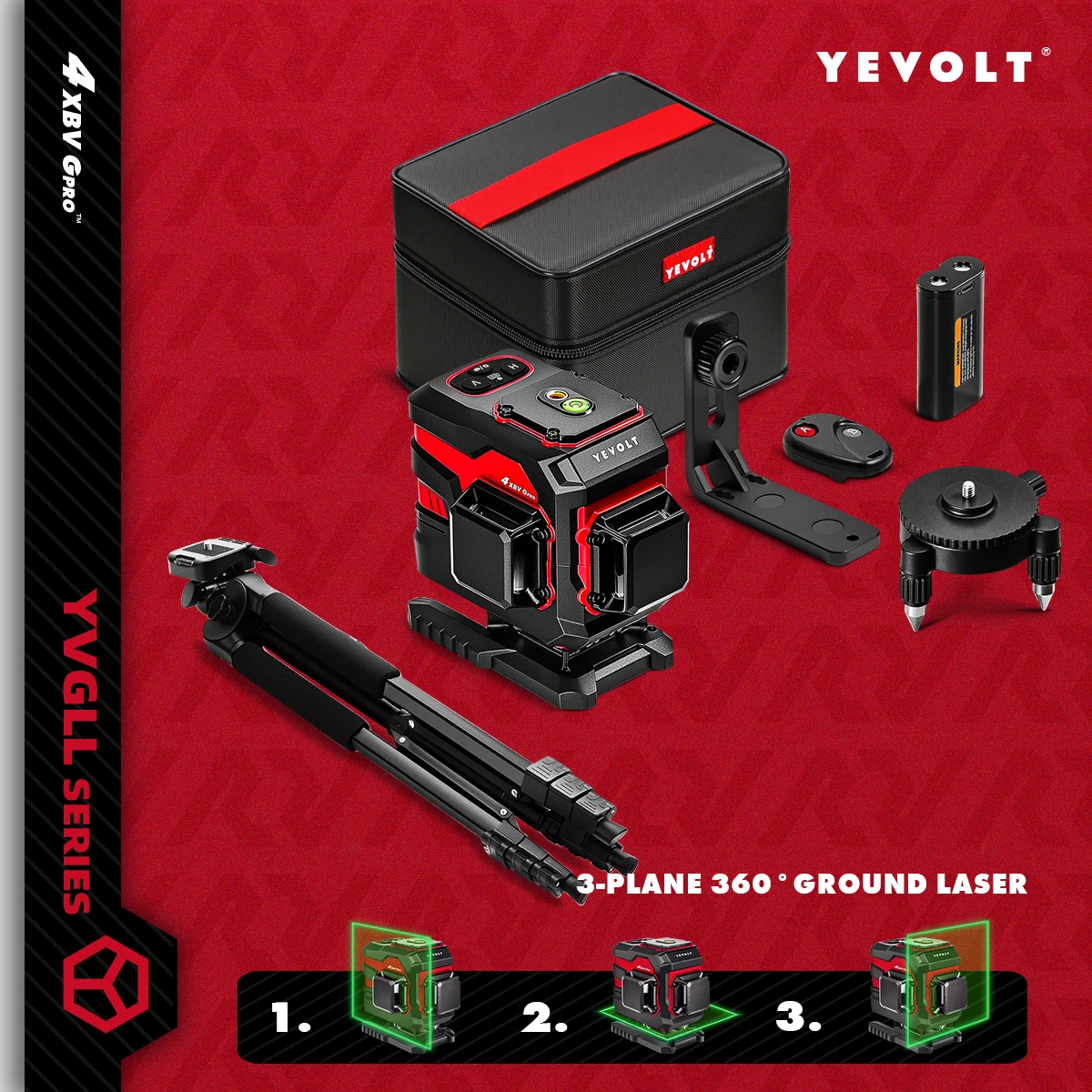 YEVOLT 12-Line Cross Line Laser Level - EverBright Self-Levelling High-Accuracy 30m Projection for Floor Tile Grid Work
YEVOLT 12-Line Cross Line Laser Level - EverBright Self-Levelling High-Accuracy 30m Projection for Floor Tile Grid Work