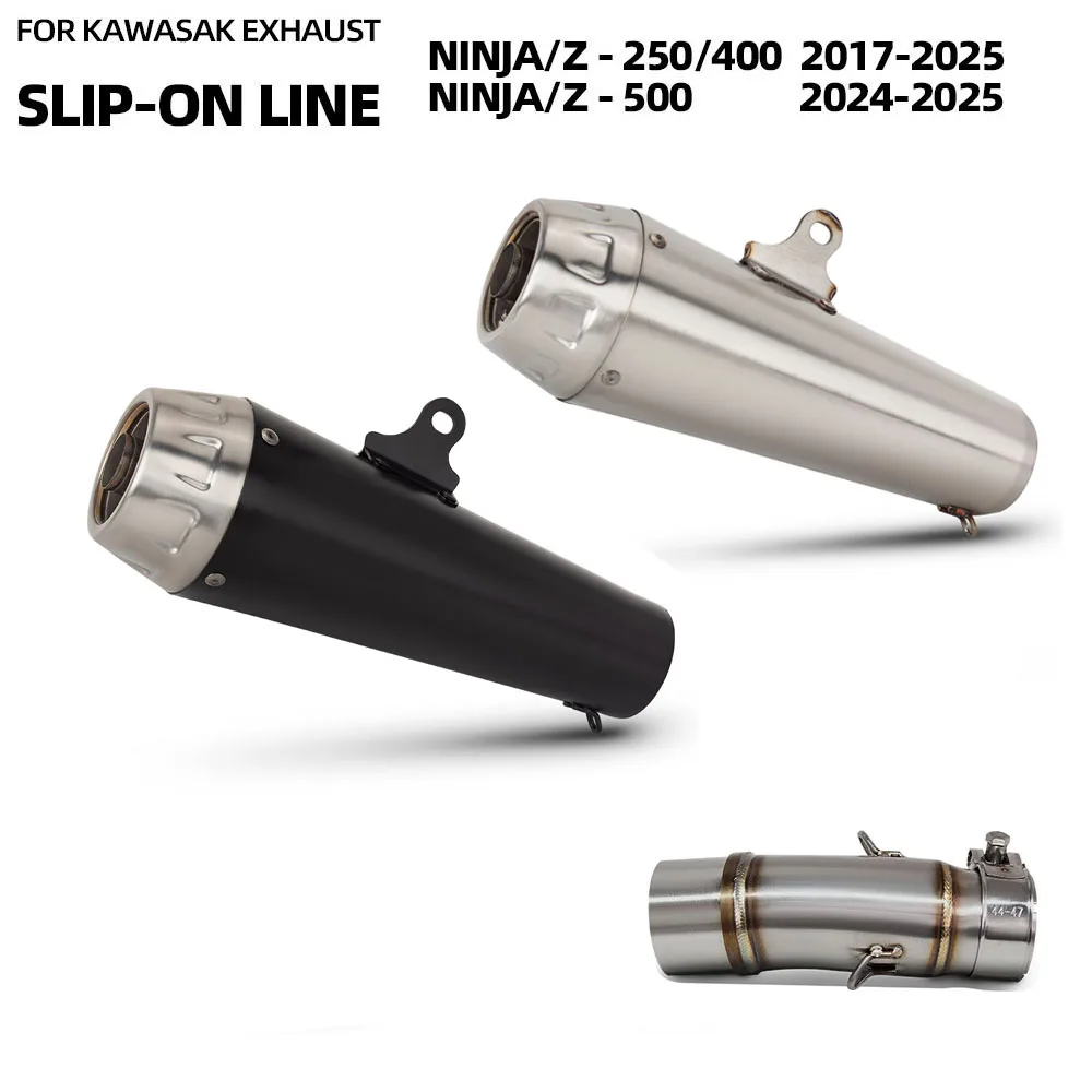 Sports Motorcycle Exhaust Kit Slip-On For Kawasaki Ninja 250/400/500 Z250 Z400 Z500 2017-2026 Middle Tube Muffler With DB Killer
Sports Motorcycle Exhaust Kit Slip-On For Kawasaki Ninja 250/400/500 Z250 Z400 Z500 2017-2026 Middle Tube Muffler With DB Killer