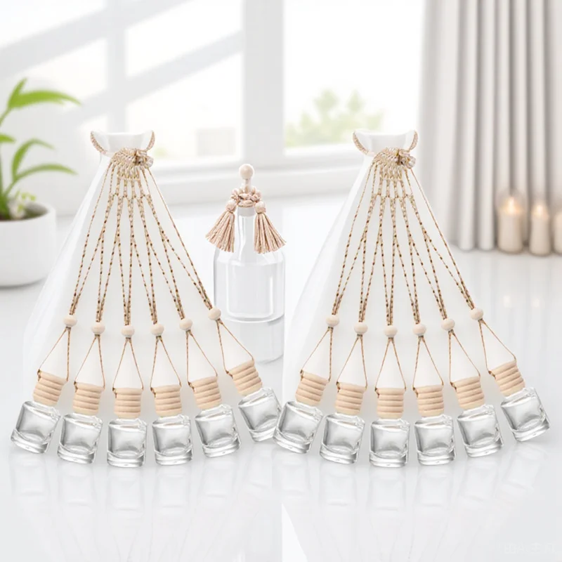 12pcs Glass Perfume Bottle Mini Wood Cap Hanging Car Diffuser Aroma Bottle Essential Oil Container Travel Freshener Decorative
12pcs Glass Perfume Bottle Mini Wood Cap Hanging Car Diffuser Aroma Bottle Essential Oil Container Travel Freshener Decorative