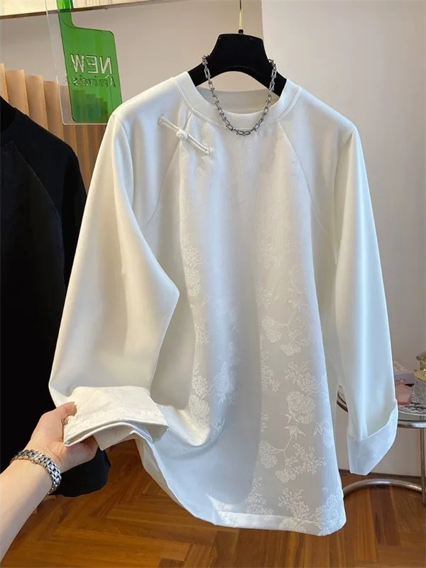 Authentic New Chinese Sle Long Sve round Ne Embroidered T-irt Base irt Top Women's Stand Fit Spring Autumn
Authentic New Chinese Sle Long Sve round Ne Embroidered T-irt Base irt Top Women's Stand Fit Spring Autumn