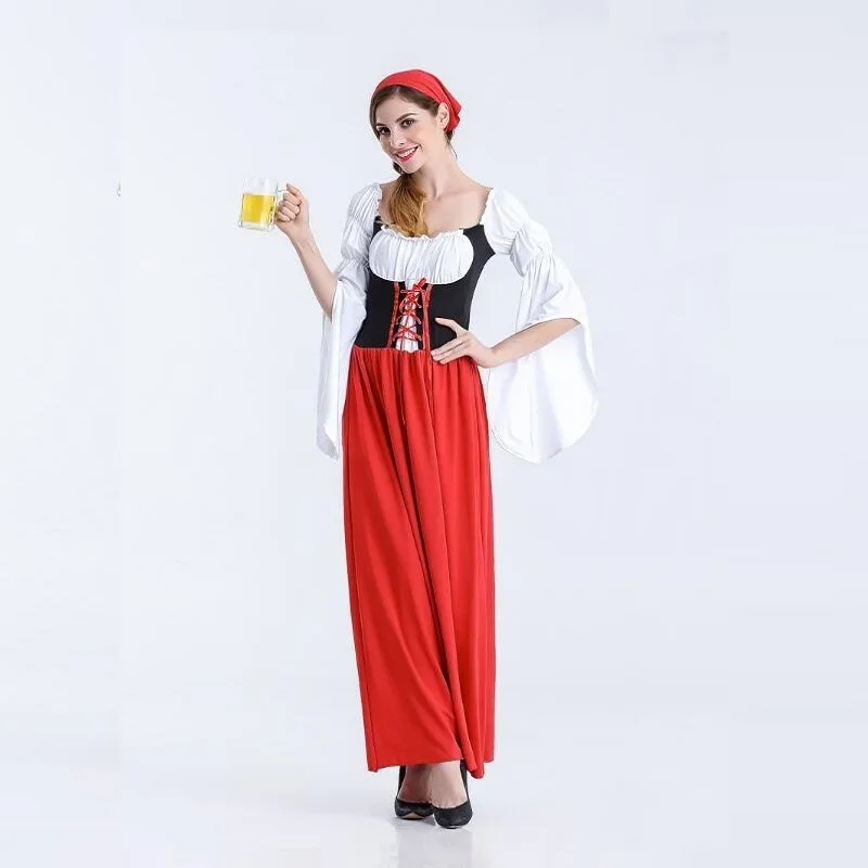 German Girl Masquerade Women Bavarian Oktoberfest Beer Maiden Cosplay Costume Fantasy Halloween Role Playing Red Long Dress
German Girl Masquerade Women Bavarian Oktoberfest Beer Maiden Cosplay Costume Fantasy Halloween Role Playing Red Long Dress