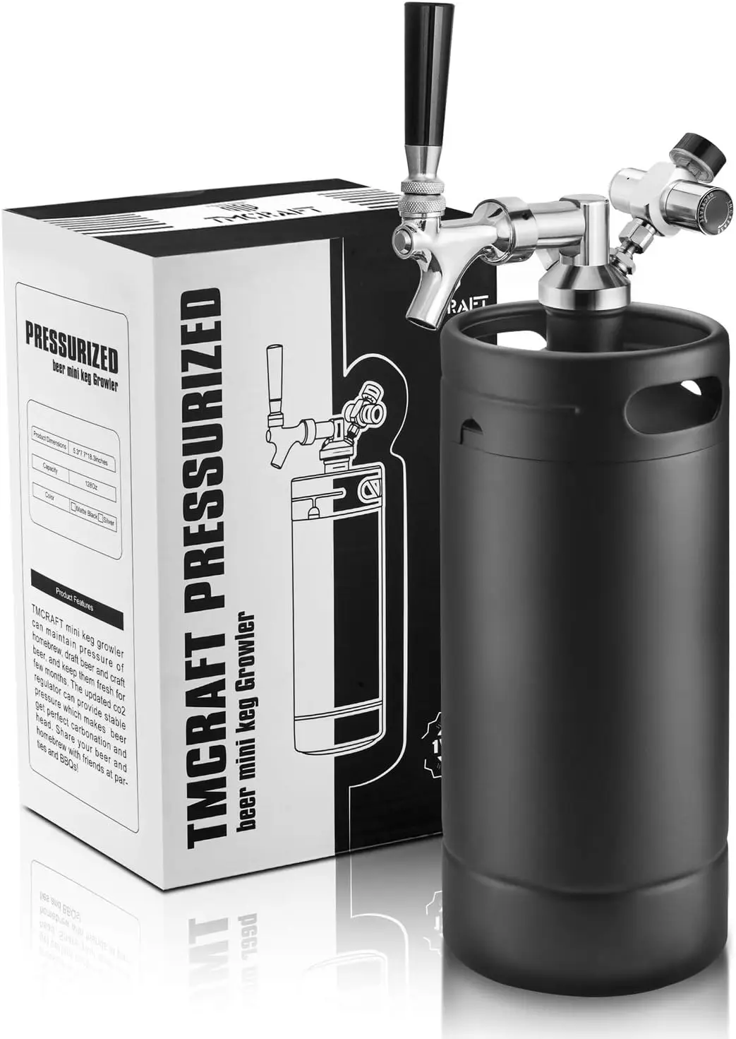 TMCRAFT 128oz Growler Tap System, Pressurized Stainless Steel Mini Keg with Cooler Jacket, Portable Home Dispenser System to Kee
TMCRAFT 128oz Growler Tap System, Pressurized Stainless Steel Mini Keg with Cooler Jacket, Portable Home Dispenser System to Kee