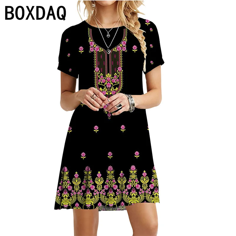 2024 Summer Women's Dress Big Size 6XL Vintage 3D Floral A-Line Dress Short Sleeve O-Neck Casual Dress Vestidos De Mujer
2024 Summer Women's Dress Big Size 6XL Vintage 3D Floral A-Line Dress Short Sleeve O-Neck Casual Dress Vestidos De Mujer