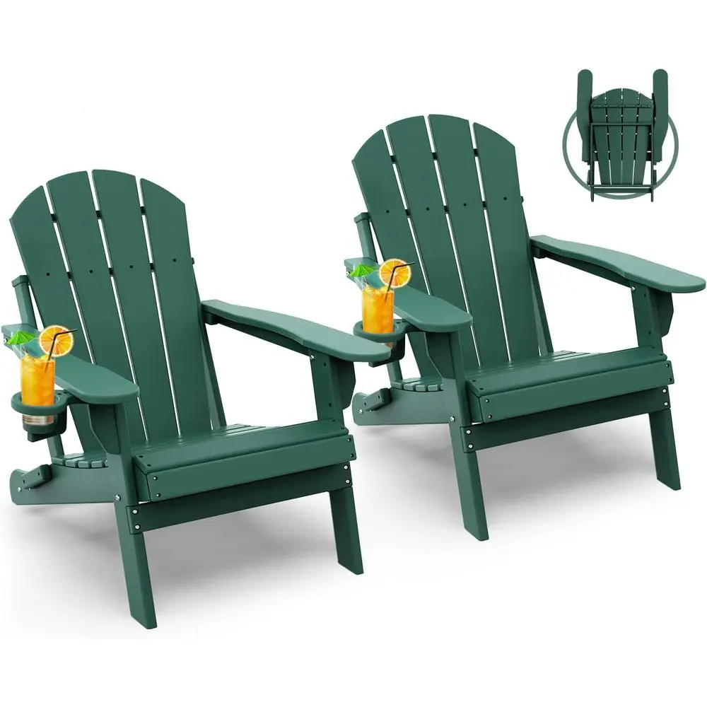 Plastic Adirondack Chairs Set of 2 for Outdoor Patio, Weather-Resistant with Cup Holders
Plastic Adirondack Chairs Set of 2 for Outdoor Patio, Weather-Resistant with Cup Holders