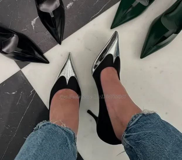 2025 Women's New in Sexy Pointed Toe Pumps Mixed Colors Sliver Leather Pull on High Heels Luxury Designer Party Office Shoes
2025 Women's New in Sexy Pointed Toe Pumps Mixed Colors Sliver Leather Pull on High Heels Luxury Designer Party Office Shoes