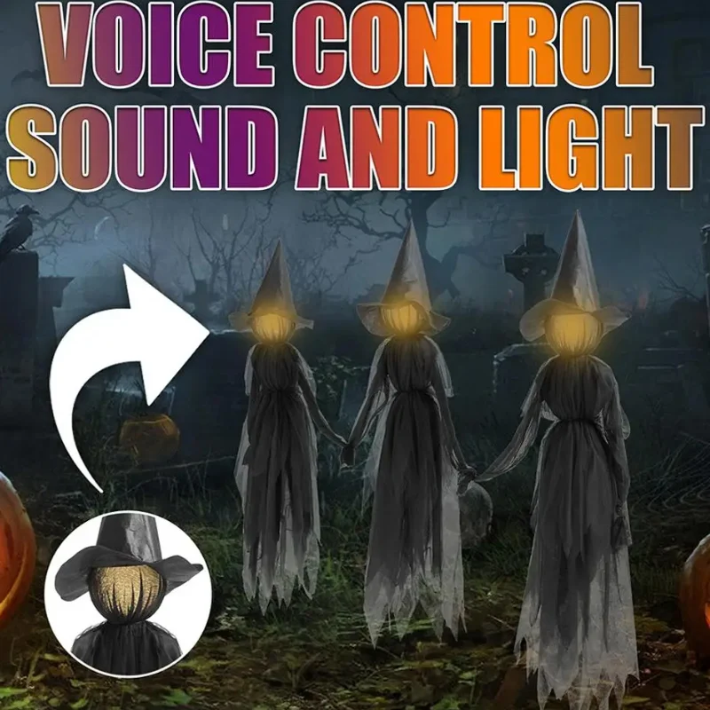 1/2/3PCS 2025 Halloween Interactive Witch Display Sound Light Activated Witch Statues Hand-in-Hand for Scary Decoration
1/2/3PCS 2025 Halloween Interactive Witch Display Sound Light Activated Witch Statues Hand-in-Hand for Scary Decoration