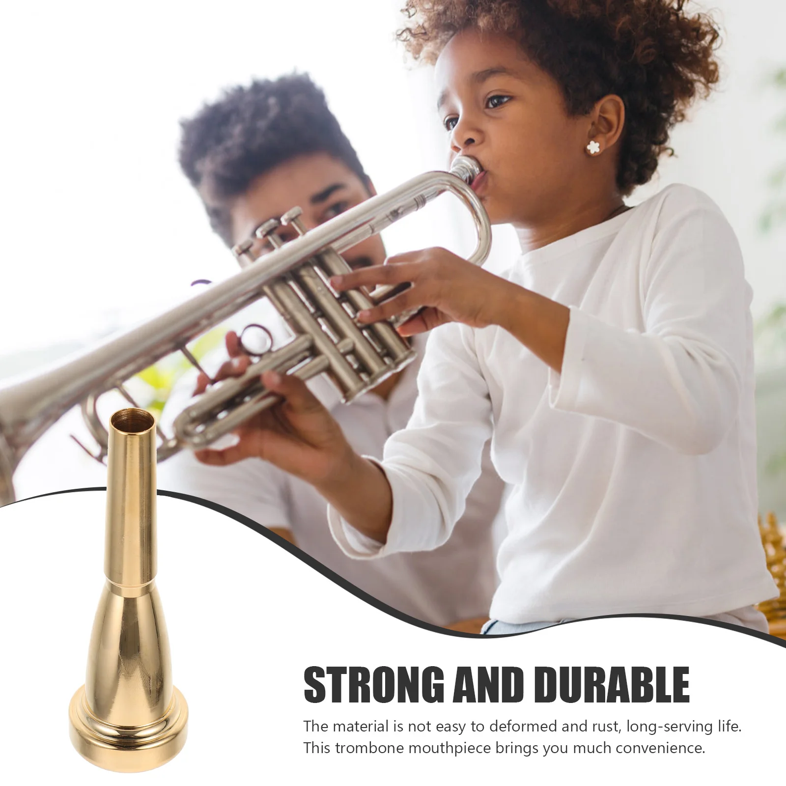 Small Copper Trumpet Mouthpiece Sleek White Design Musical Instrument Part Replacement Metal Mouthpiece for Performance Trumpet
Small Copper Trumpet Mouthpiece Sleek White Design Musical Instrument Part Replacement Metal Mouthpiece for Performance Trumpet