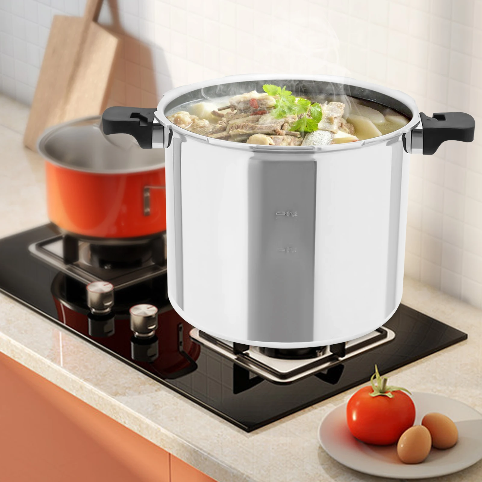 22L Large Capacity Pressure Canned Pot With Pressure Gauge Release Valve, Thickened Aluminum Alloy Pressure Cooker Silver
22L Large Capacity Pressure Canned Pot With Pressure Gauge Release Valve, Thickened Aluminum Alloy Pressure Cooker Silver