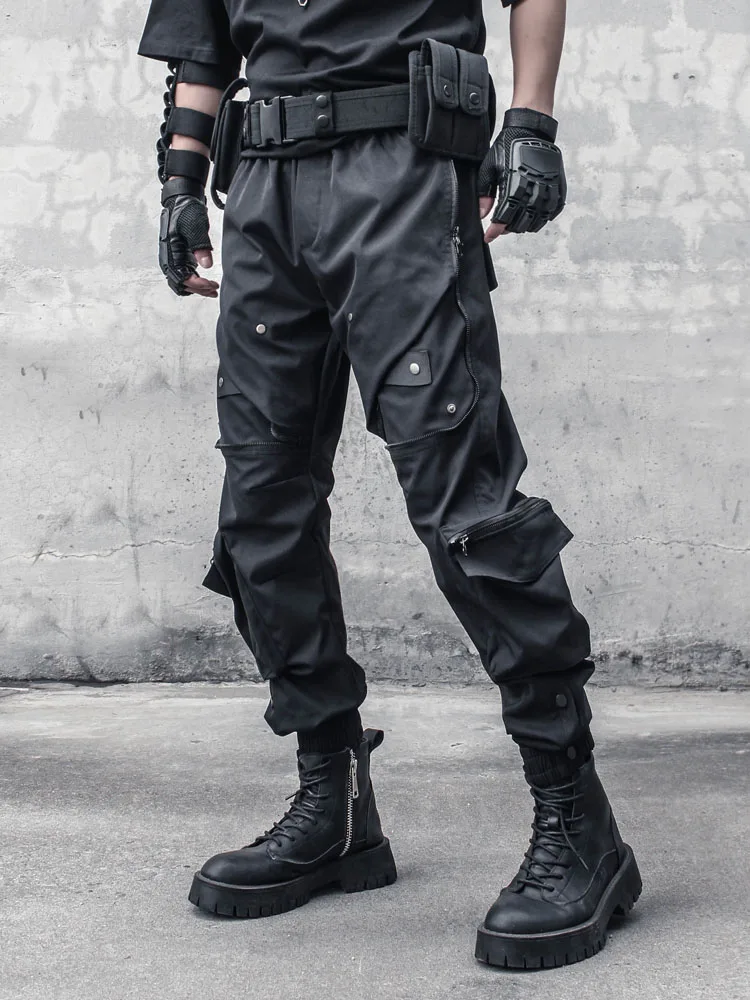 High Street Design Punk Techwear Style Large Pocket Ankle Banded Working Pants Personality Stitching Dark Trendy Loose
High Street Design Punk Techwear Style Large Pocket Ankle Banded Working Pants Personality Stitching Dark Trendy Loose