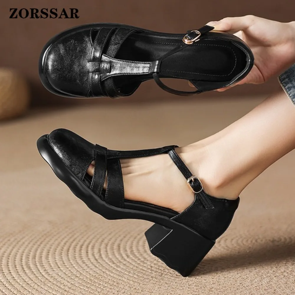 Women Genuine Leather Mary Jane Sandals Thick Block Heel Platform Closed Toe T-Strap Buckle Pumps Casual Office Shoes
Women Genuine Leather Mary Jane Sandals Thick Block Heel Platform Closed Toe T-Strap Buckle Pumps Casual Office Shoes