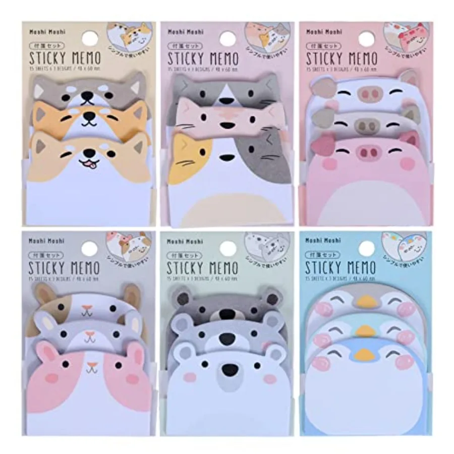 Cute Sticky Notes, 6 Pack Cartoon Sticky Notes Animals Shape Markers Flags Self-Stick Memo Pads Students Home Office Roommates
Cute Sticky Notes, 6 Pack Cartoon Sticky Notes Animals Shape Markers Flags Self-Stick Memo Pads Students Home Office Roommates