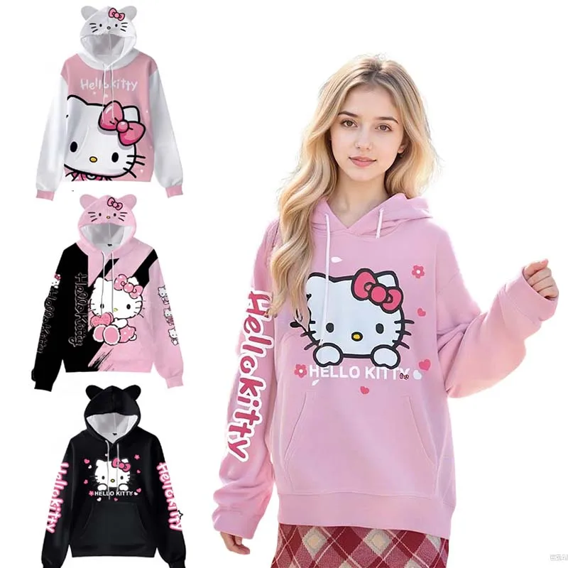Kawaii Hello Kitty Hoodies for Women Girls Y2K Style Loose Long Sleeve Pullover Sweatshirt Halloween Cosplay Costumes
Kawaii Hello Kitty Hoodies for Women Girls Y2K Style Loose Long Sleeve Pullover Sweatshirt Halloween Cosplay Costumes