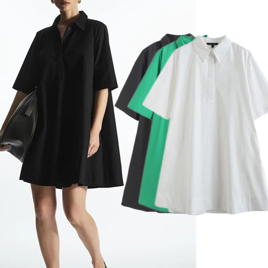 Maxdutti French Dress Women Fashion Ladies Solid Color Shirt Dress Casual Commuting Cotton Loose Mini
Maxdutti French Dress Women Fashion Ladies Solid Color Shirt Dress Casual Commuting Cotton Loose Mini