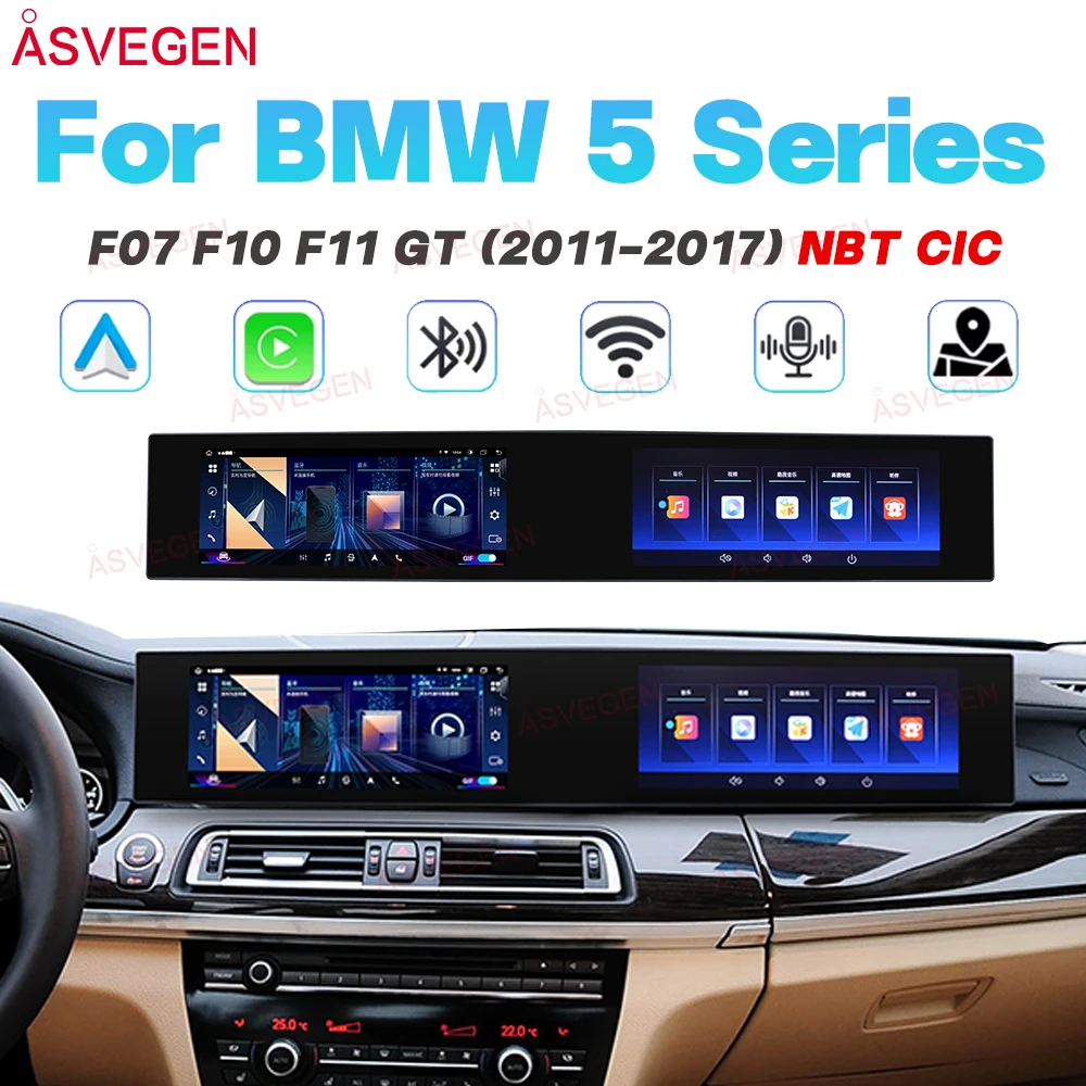 21" Curved Dual Screen for BMW 5 Series F10 F11 F07 2011-2017 CIC NBT 8-Core Snapdragon Android 13 Blue Ray CarPlay Original GPS
21" Curved Dual Screen for BMW 5 Series F10 F11 F07 2011-2017 CIC NBT 8-Core Snapdragon Android 13 Blue Ray CarPlay Original GPS