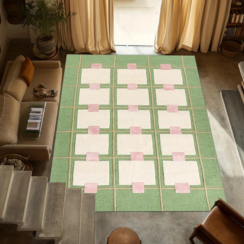Minimalist Pastel Green Pink Grid Print Rug Soft Non-Slip Washable Area Carpet Abstract Geometric Floor Mat for Living Room
Minimalist Pastel Green Pink Grid Print Rug Soft Non-Slip Washable Area Carpet Abstract Geometric Floor Mat for Living Room
