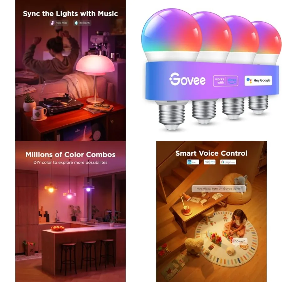 Smart Light Bulbs, Color Changing Light Bulb, Work with Alexa and Google Assistant, 16 Million Colors RGBWW, WiFi and Bluetooth
Smart Light Bulbs, Color Changing Light Bulb, Work with Alexa and Google Assistant, 16 Million Colors RGBWW, WiFi and Bluetooth