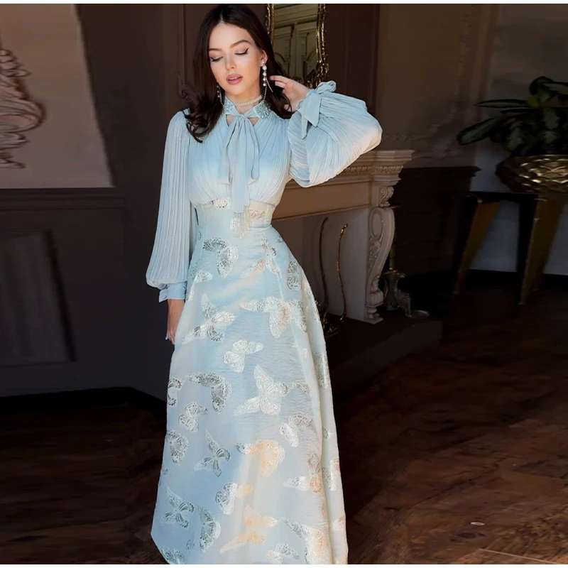 EINY Women's Bronzing Print Patchwork Long Dress Full Sleeve Lace Up Draped Robe Elegant Female Evening Party Formal Dresses y2k
EINY Women's Bronzing Print Patchwork Long Dress Full Sleeve Lace Up Draped Robe Elegant Female Evening Party Formal Dresses y2k