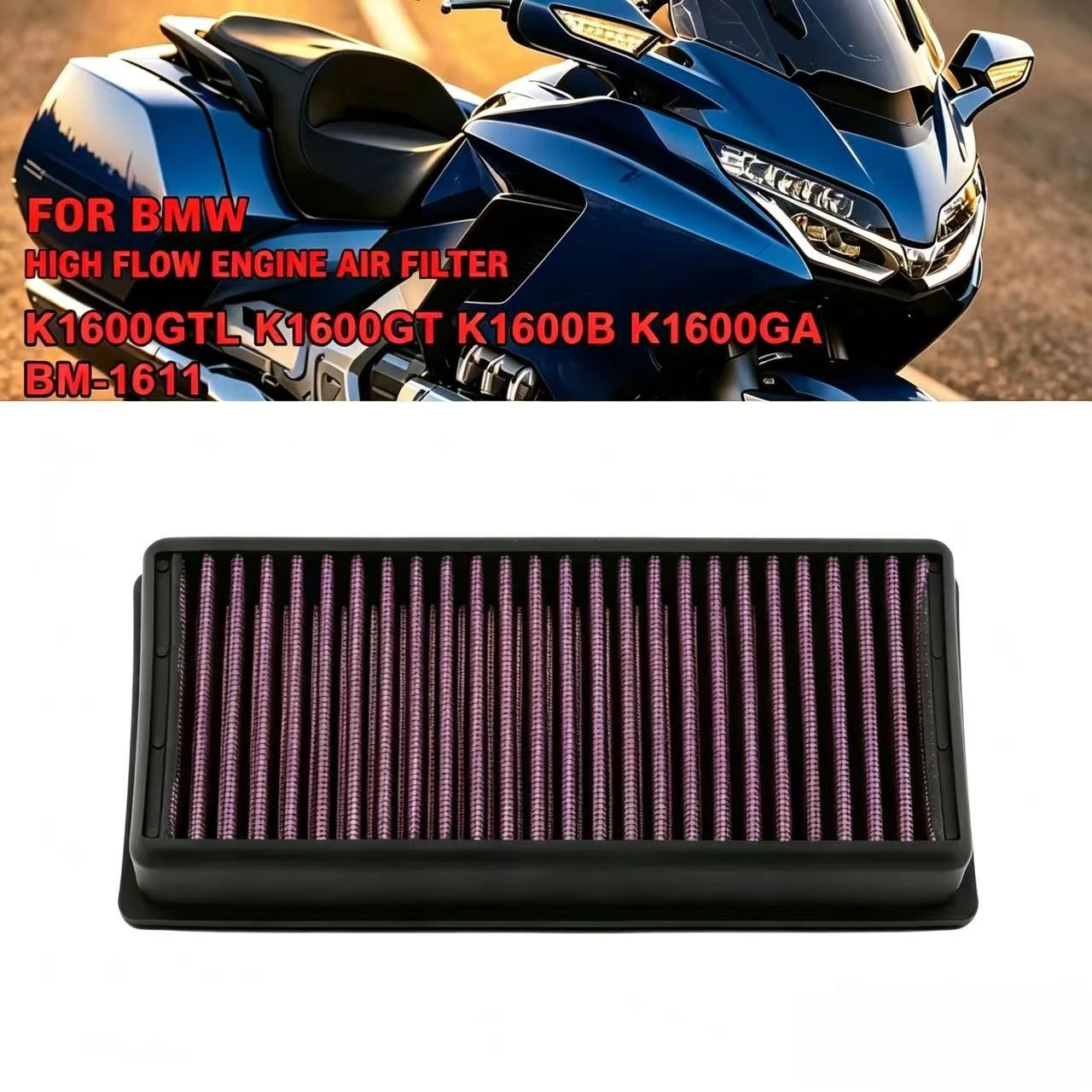 Motorcycle High Flow Air Filter Intake Cleaner BM-1611 For BMW K1600B K1600G K1600GT K1600GTL K1600 K1600GA K1600GTL 1649
Motorcycle High Flow Air Filter Intake Cleaner BM-1611 For BMW K1600B K1600G K1600GT K1600GTL K1600 K1600GA K1600GTL 1649