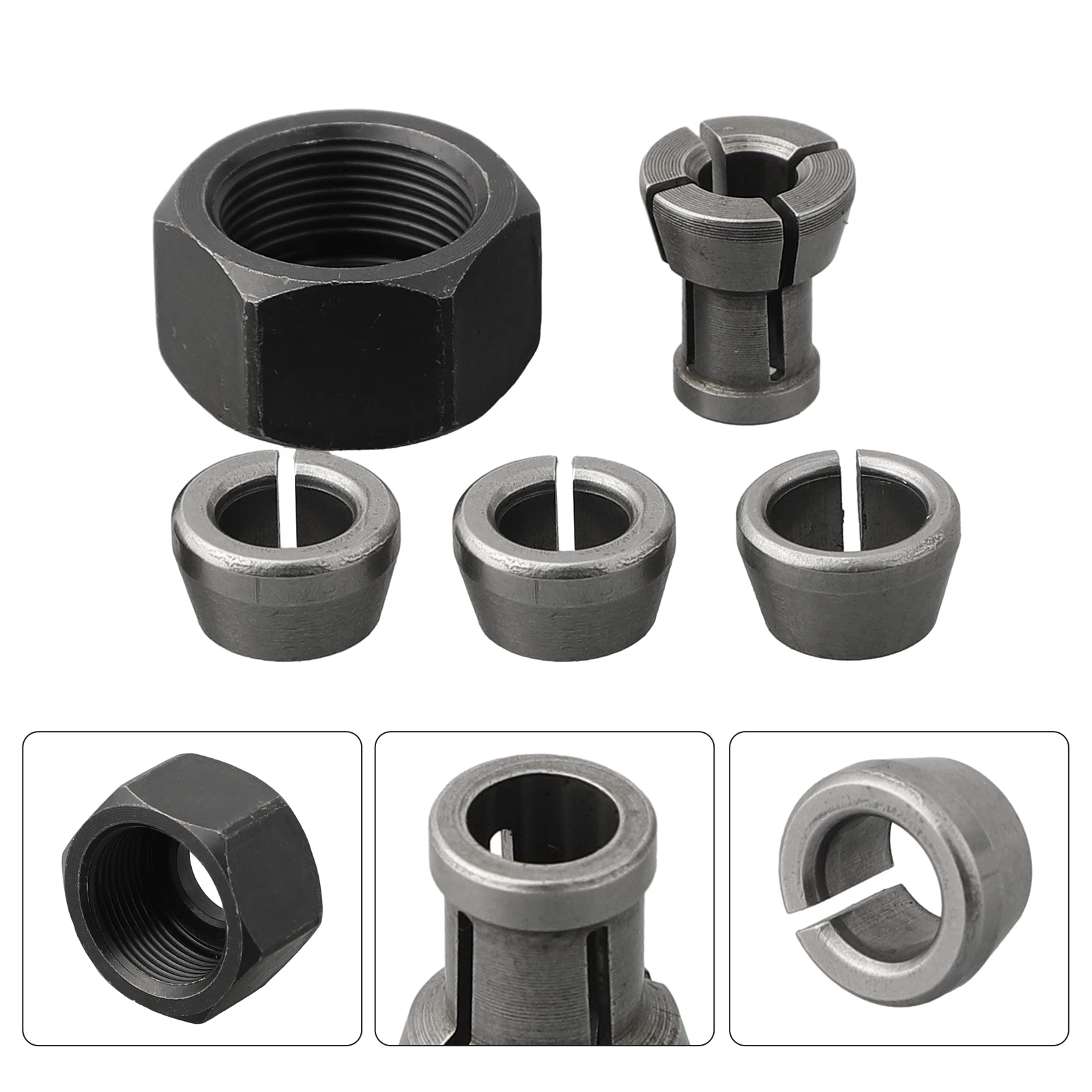 M17 Collet Chuck Adapter With Nut 6/6.35/8/9.5/10mm Wood Engraving Trimming Machine Electric Router Milling Cutter Accessories
M17 Collet Chuck Adapter With Nut 6/6.35/8/9.5/10mm Wood Engraving Trimming Machine Electric Router Milling Cutter Accessories