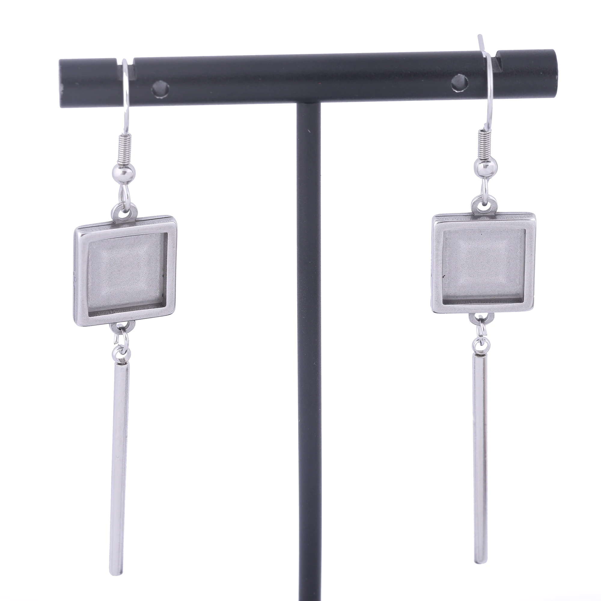 10pcs Stainless Steel 10mm Square Cabochon Earring Base Setting Blanks With Dangle Trailer Bar Diy Bezels For Jewelry Making
10pcs Stainless Steel 10mm Square Cabochon Earring Base Setting Blanks With Dangle Trailer Bar Diy Bezels For Jewelry Making