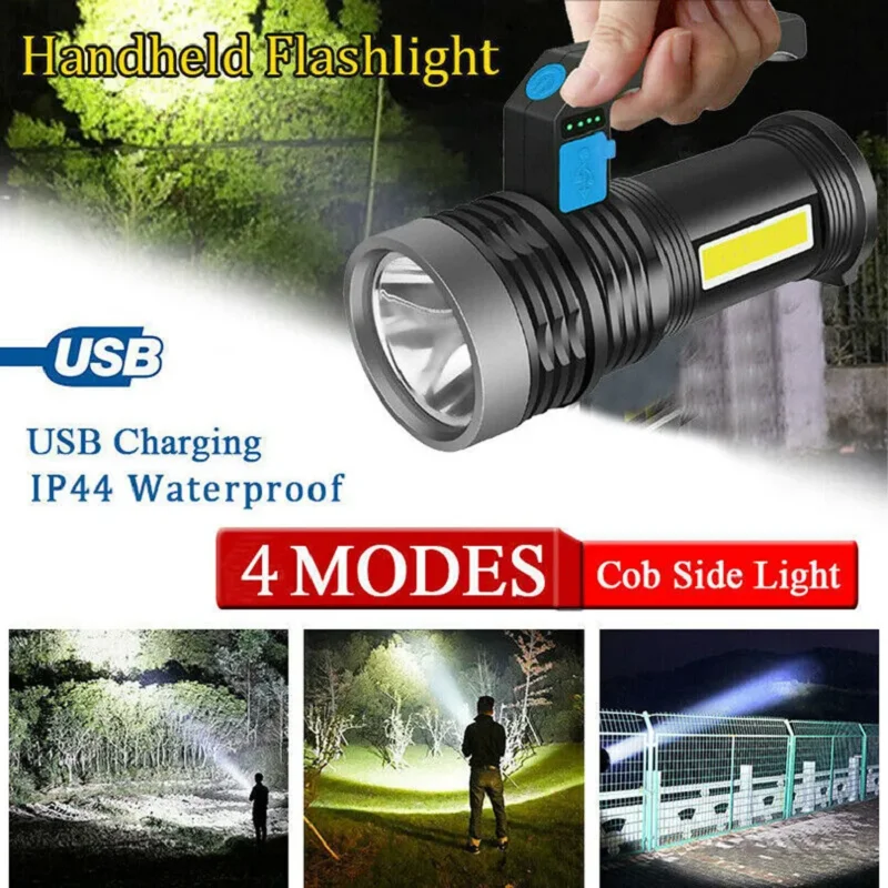 High Power Rechargeable Led Flashlights 3WLED Camping Torch With Cob Side Light Lightweight Outdoor Lighting ABS Emergency Light
High Power Rechargeable Led Flashlights 3WLED Camping Torch With Cob Side Light Lightweight Outdoor Lighting ABS Emergency Light