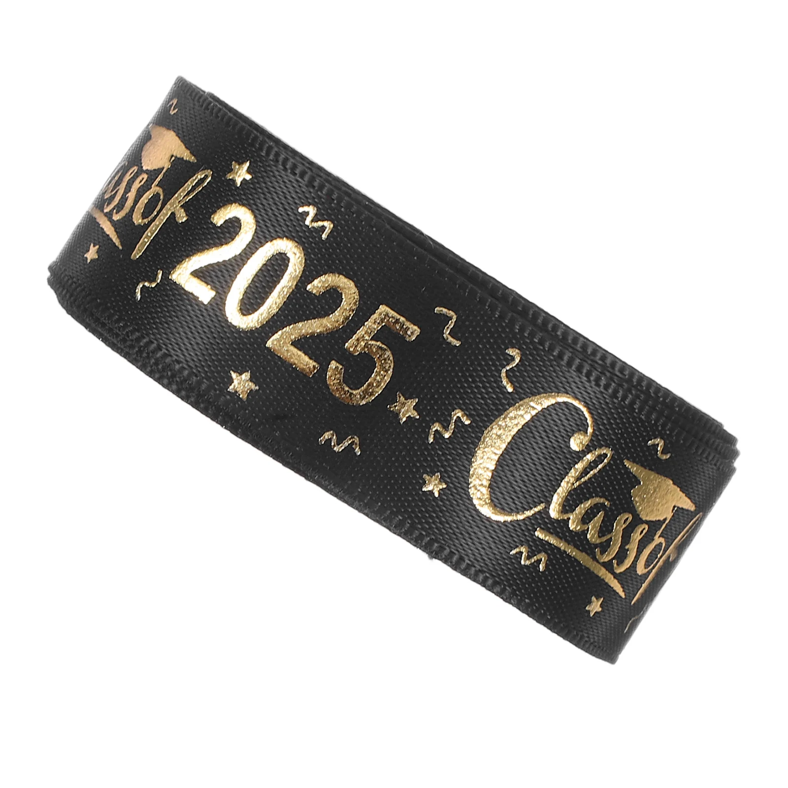 Graduation Season Ribbon Gold Hot Stamping Black Wired Holiday Bulk Decorate Birthday Craft Shoulder Strap for Party
Graduation Season Ribbon Gold Hot Stamping Black Wired Holiday Bulk Decorate Birthday Craft Shoulder Strap for Party