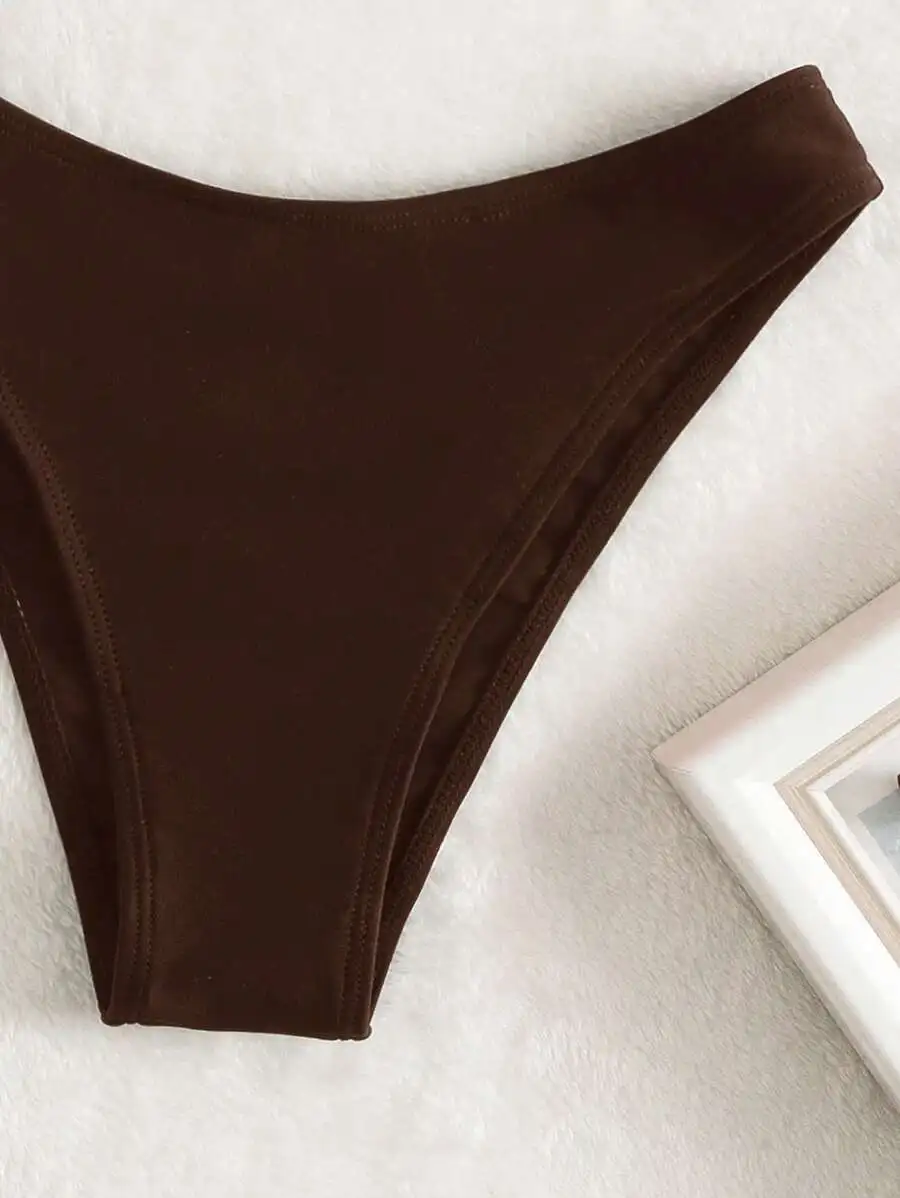 Brown Solid Bikini Panties For Women Low-Rise Beach Swimwear
Brown Solid Bikini Panties For Women Low-Rise Beach Swimwear