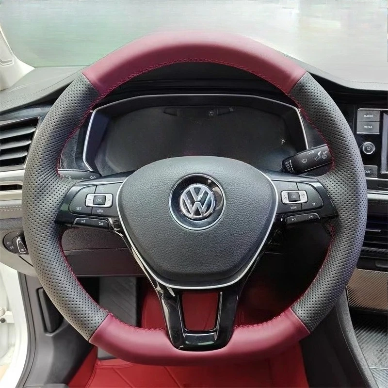 Hand-sewn faux leather steering wheel cover for Volkswagen VW Golf 7 Mk7, Touran, Up, new POLO, Jetta, Passat B8, Tiguan
Hand-sewn faux leather steering wheel cover for Volkswagen VW Golf 7 Mk7, Touran, Up, new POLO, Jetta, Passat B8, Tiguan