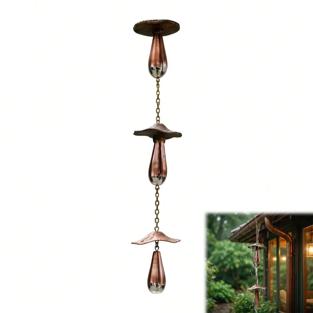 Mushroom Shaped Metal Rain Chain For Villa Eaves Decoration Rustproof Outdoor Garden Water Chain
Mushroom Shaped Metal Rain Chain For Villa Eaves Decoration Rustproof Outdoor Garden Water Chain