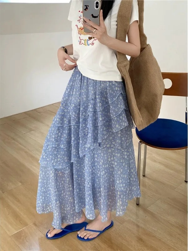 High Waist A-Line Midi Skirt Floral Print Asymmetrical Hem Loose Fit Slimming Summer New Style plus Size Korean Style Skirt
High Waist A-Line Midi Skirt Floral Print Asymmetrical Hem Loose Fit Slimming Summer New Style plus Size Korean Style Skirt