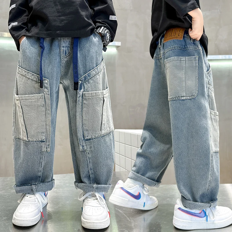 New Kids Designer Cool Fashionable Jeans for Boy Spring-Autumn New Style Soft Denim Pants for Teenage Child Trousers With Pocket
New Kids Designer Cool Fashionable Jeans for Boy Spring-Autumn New Style Soft Denim Pants for Teenage Child Trousers With Pocket